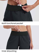 Women's High Waist Swim Board Shorts_Black4