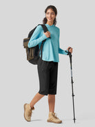 Willit Women's 15 Inch Long Hiking Shorts in black5