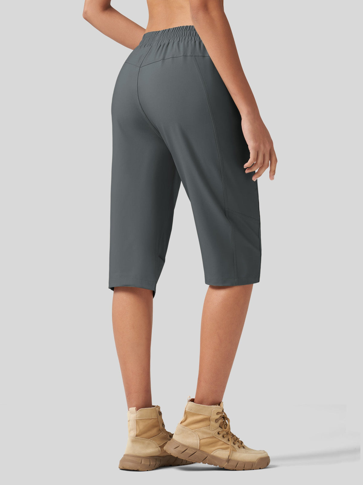 Willit Women's 15 Inch Long Hiking Shorts in deep gray2