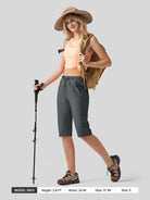Willit Women's 15 Inch Long Hiking Shorts in deep gray5