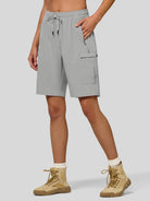 Willit Women's Active Trek Shorts 9 Inch in light gray1