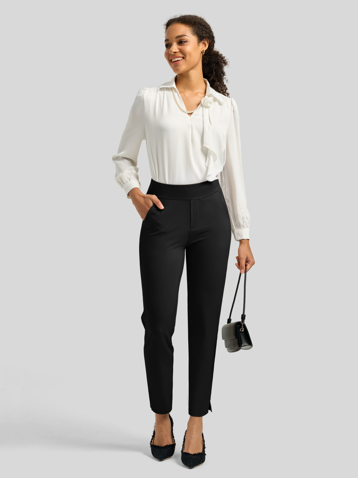 Willit Women's Ankle Stretch Golf Pants-27.5 Inch_black