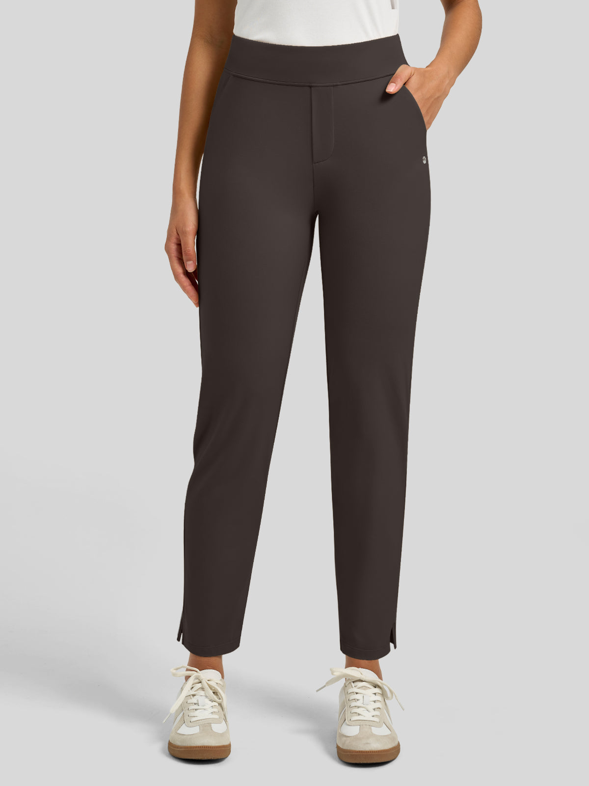 Willit Women's Ankle Stretch Golf Pants-27.5 Inch_coffee