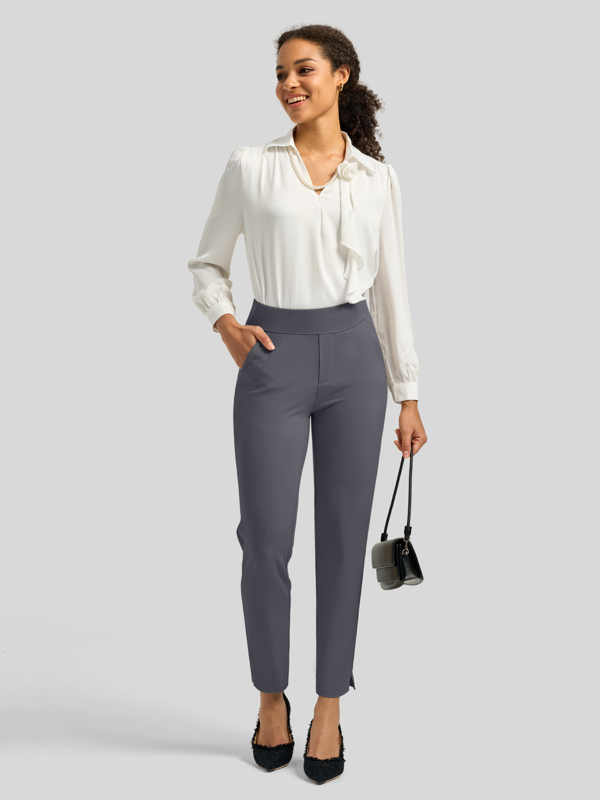 Willit Women's Ankle Stretch Golf Pants-27.5 Inch_deep gray
