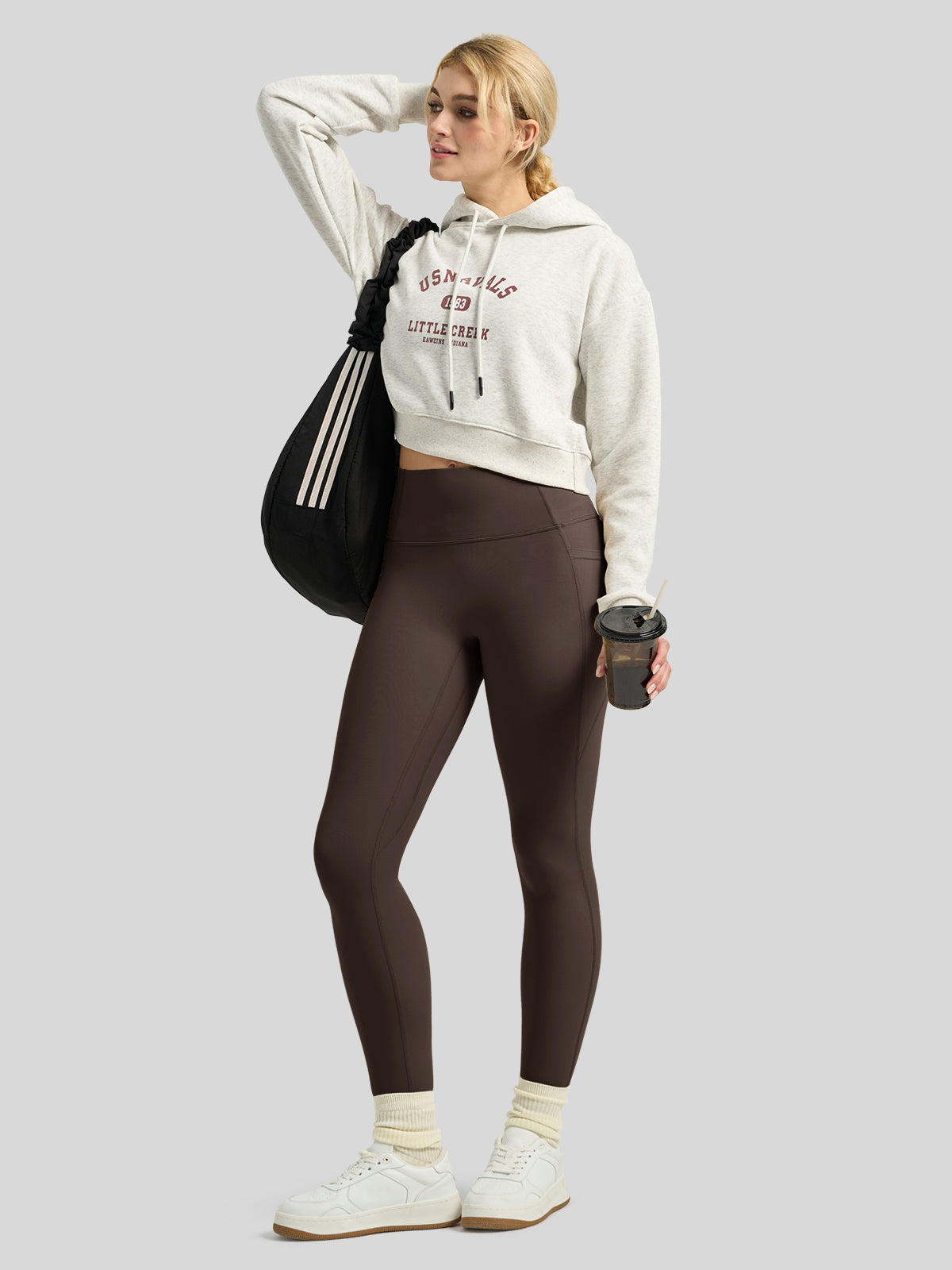Willit Women's Butterflux Pocket Leggings-25 Inch in brown
