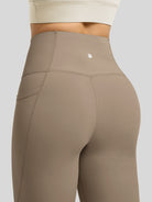 Willit Women's Butterflux Pocket Leggings-25 Inch in taupe