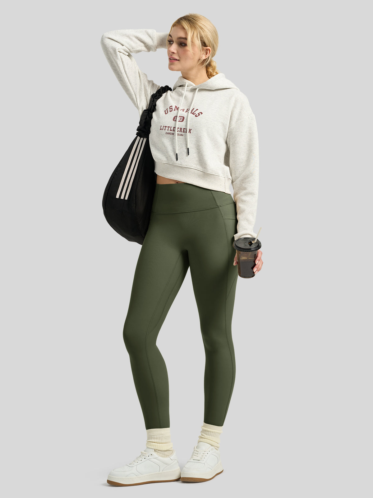 Willit Women's Butterflux Pocket Leggings-25 Inch in green