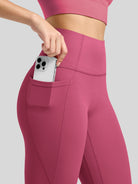 Willit Women's Butterflux Pocket Leggings-25 Inch in dusty in red