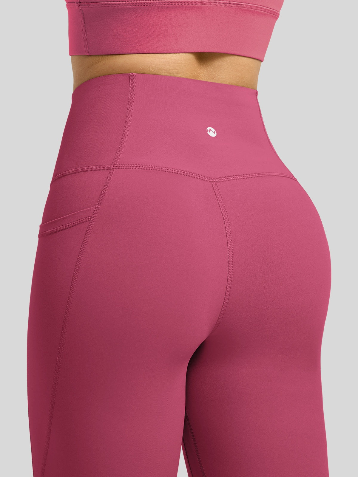 Willit Women's Butterflux Pocket Leggings-25 Inch in rose red
