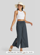 Womens Wide-Leg Cropped Pants steel gray