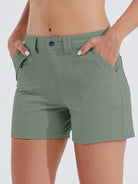 Womens Hiking Shorts 4.5 Inch sage green2