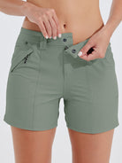 Womens Hiking Shorts 4.5 Inch sage green3