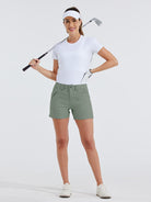 Womens Hiking Shorts 4.5 Inch sage green5