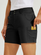 Womens High Waist Cargo Shorts 5 Inch black5