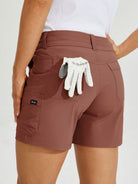 Womens High Waist Cargo Shorts 5 Inch cacao5