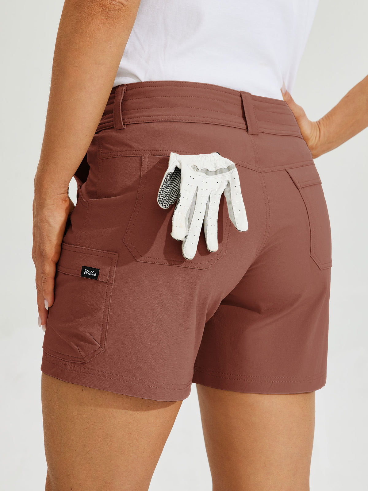 Womens High Waist Cargo Shorts 5 Inch cacao5