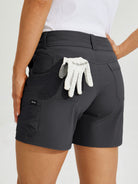Womens High Waist Cargo Shorts 5 Inch dark gray5