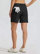 Womens High Waist Cargo Shorts 7 Inch black4