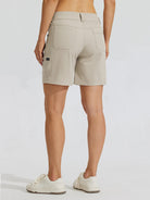 Womens High Waist Cargo Shorts 7 Inch khaki4
