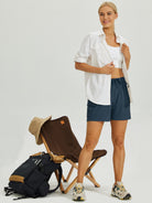 Willit Women's Hiking Workout Shorts in navy5