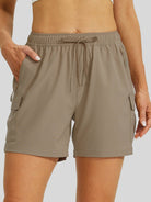 Willit Women's Hiking Workout Shorts in deep khaki1