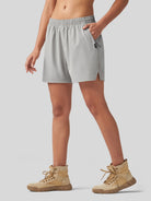 Willit Women's Active Trek Shorts 7 Inch in light gray4