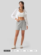 Willit Women's Active Trek Shorts 7 Inch in light gray6