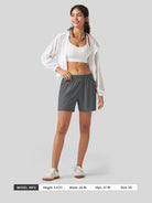 Willit Women's Active Trek Shorts 7 Inch in deep gray6