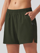 Willit Women's Active Trek Shorts 7 Inch in olive1