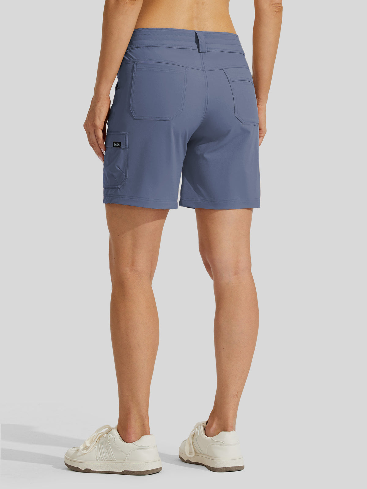 Willit Womens High Waist Cargo Shorts 7 Inch in violet2