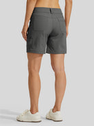 Willit Womens High Waist Cargo Shorts 7 Inch in gray3