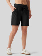 Willit Women's Quick-Dry Workout Shorts 7 Inch in black2
