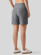 Willit Women's Quick-Dry Workout Shorts 7 Inch in deep gray3