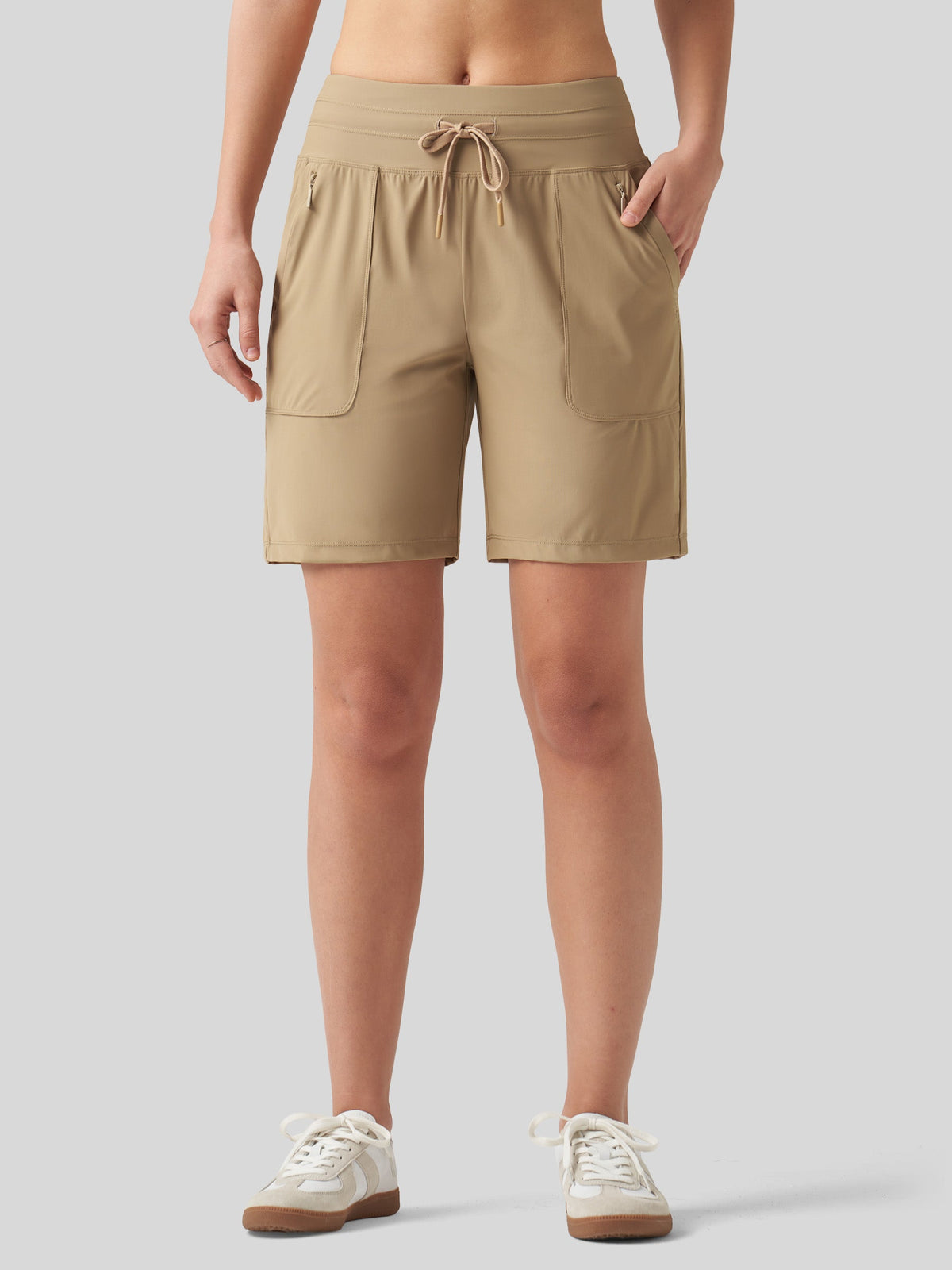 Willit Women's Quick-Dry Workout Shorts 7 Inch in khaki3
