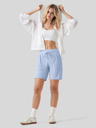 Willit Women's Quick-Dry Workout Shorts 7 Inch in light blue4
