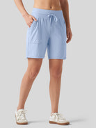 Willit Women's Quick-Dry Workout Shorts 7 Inch in light blue3
