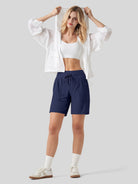 Willit Women's Quick-Dry Workout Shorts 7 Inch in navy5