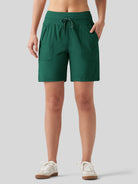 Willit Women's Quick-Dry Workout Shorts 7 Inch in teal1