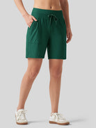 Willit Women's Quick-Dry Workout Shorts 7 Inch in teal2