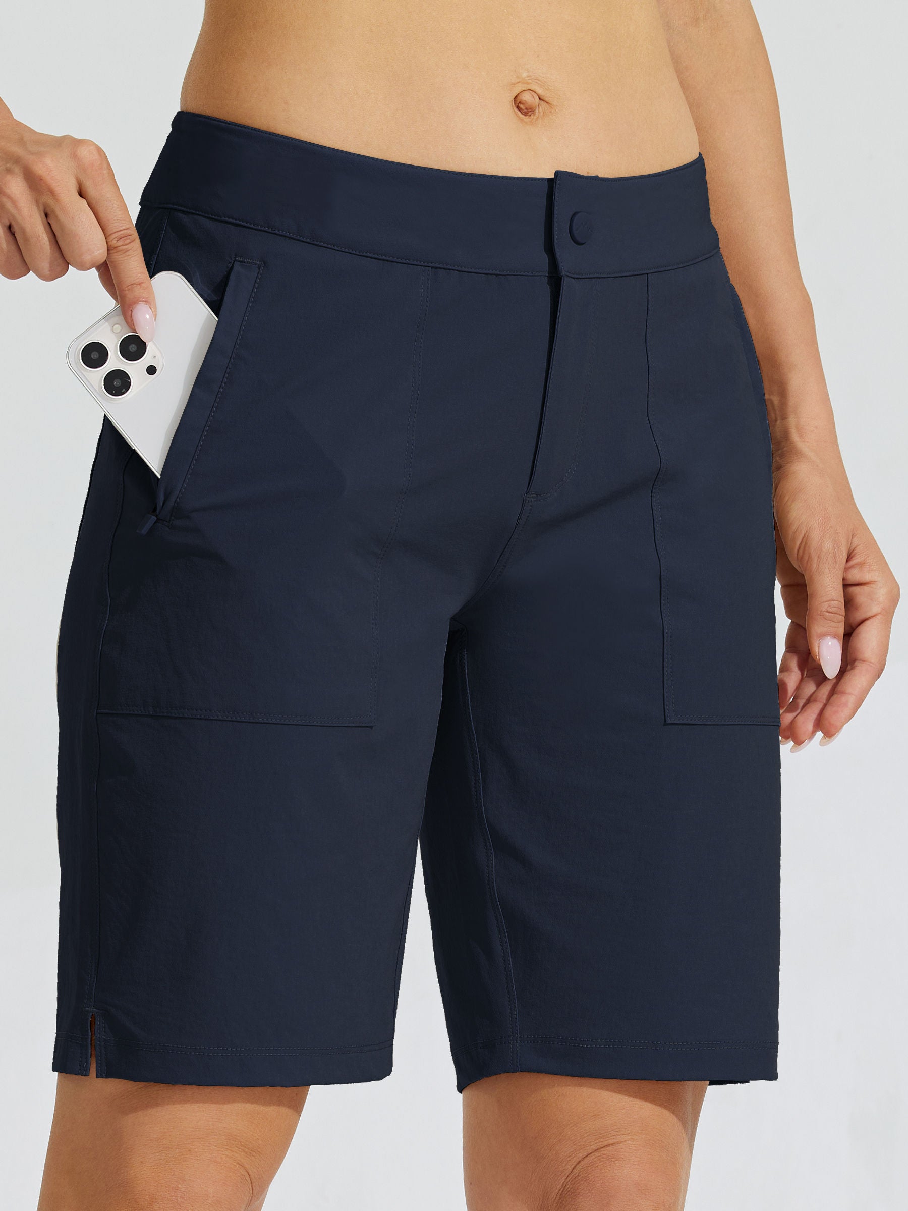 Womens Quick Dry Cargo Shorts deep blue1