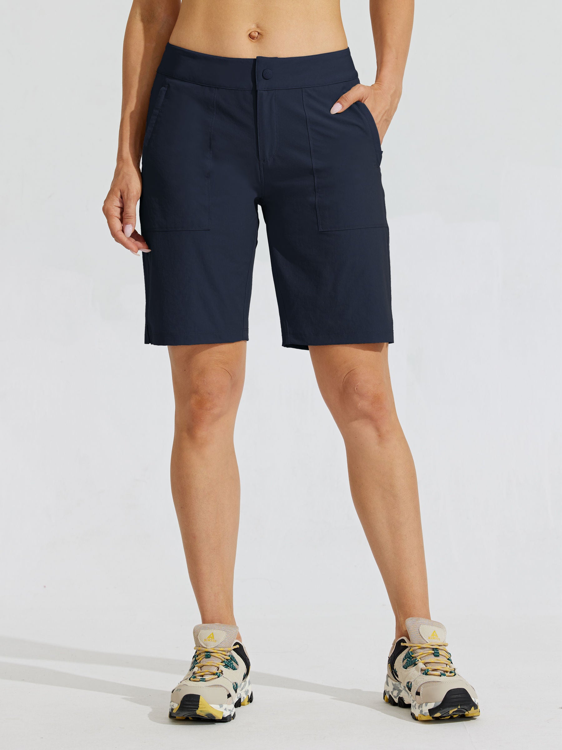 Womens Quick Dry Cargo Shorts deep blue2