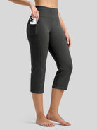 Willit Women's Straight Leg Capris Pants_dark gray