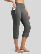 Willit Women's Straight Leg Capris Pants_deep gray