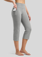 Willit Women's Straight Leg Capris Pants_light gray
