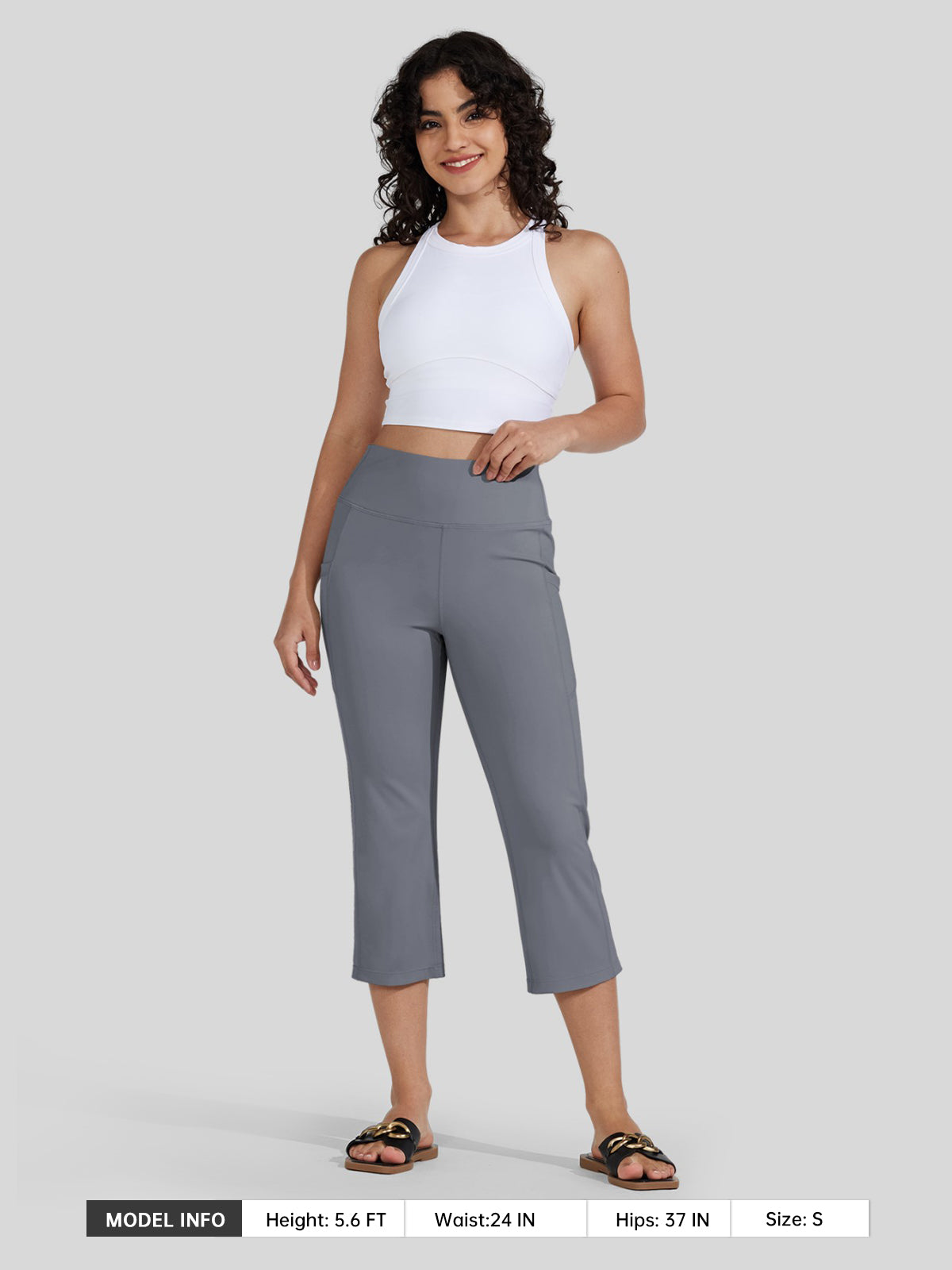 Willit Women's Straight Leg Capris Pants_light khaki