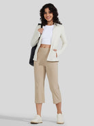 Willit Women's Straight Leg Capris Pants_navy