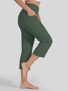 Willit Women's Straight Leg Capris Pants_balck