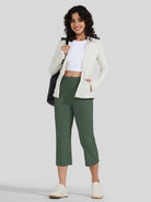 Willit Women's Straight Leg Capris Pants_balck