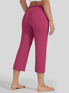 Willit Women's Straight Leg Capris Pants_rose red