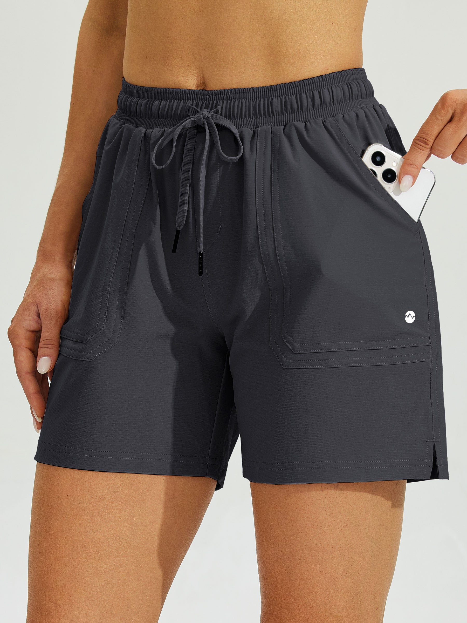 Womens Stretch Shorts with Pockets dark gray2